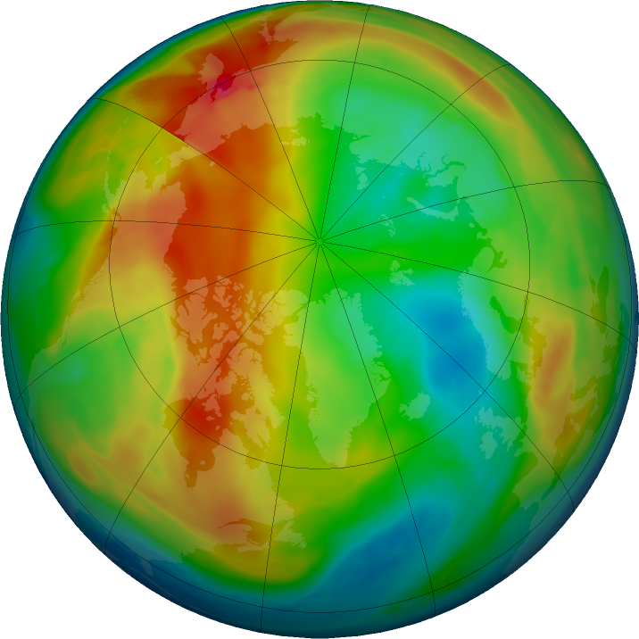 Arctic ozone map for 21 January 2023